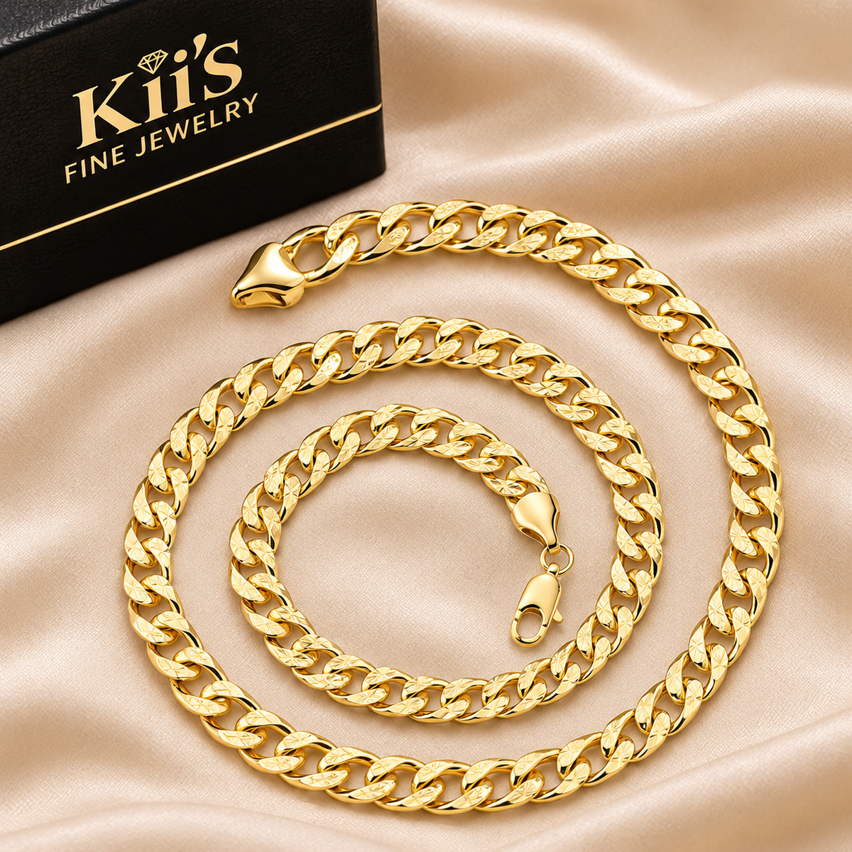 5 mm Diamond-Cut Curb Chain Necklace