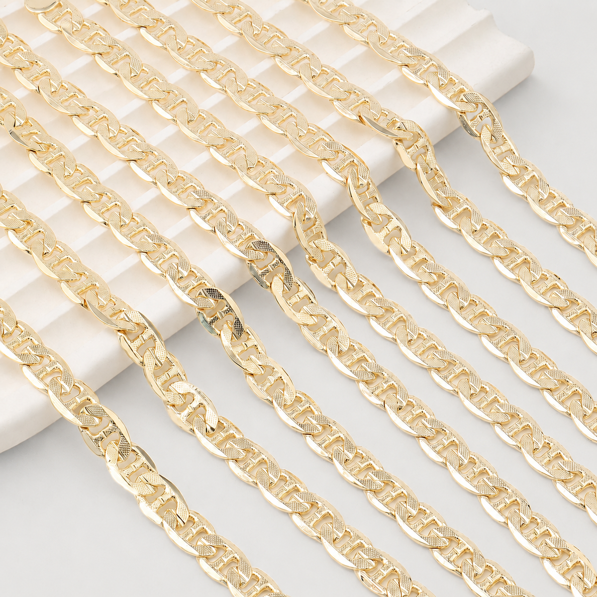 Diamond-Cut Geometric Link Necklace - Kii's Fine Jewelry