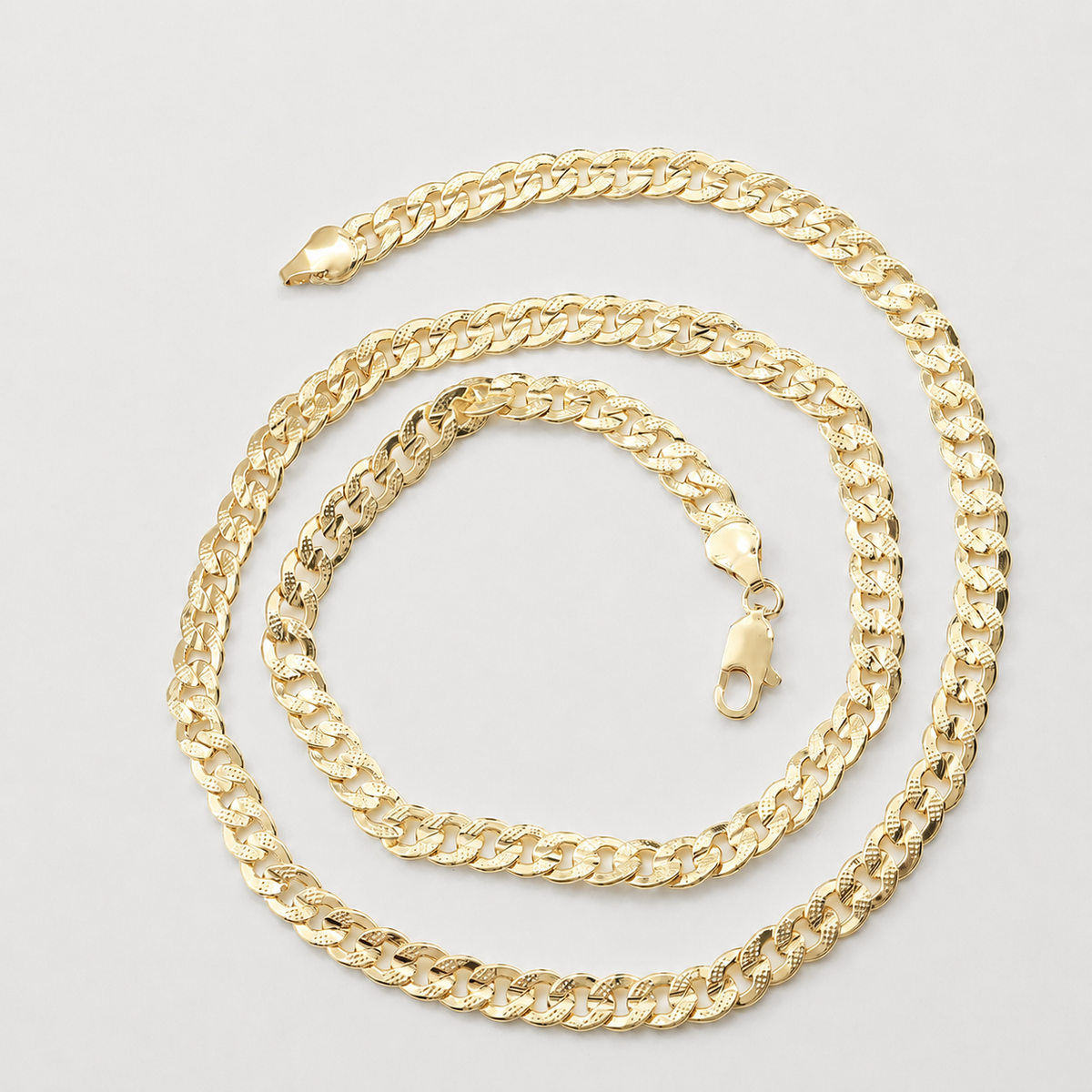5 mm Diamond-Cut Curb Chain Necklace - Kii's Fine Jewelry