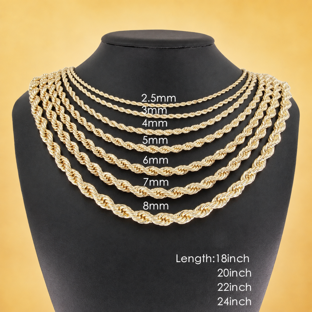 6 mm Rope Chain Necklace - Kii's Fine Jewelry