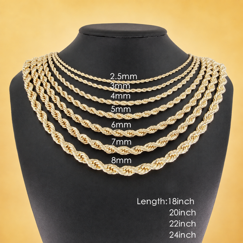 6 mm Rope Chain Necklace - Kii's Fine Jewelry