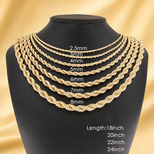 7 mm Rope Chain Necklace - Kii's Fine Jewelry