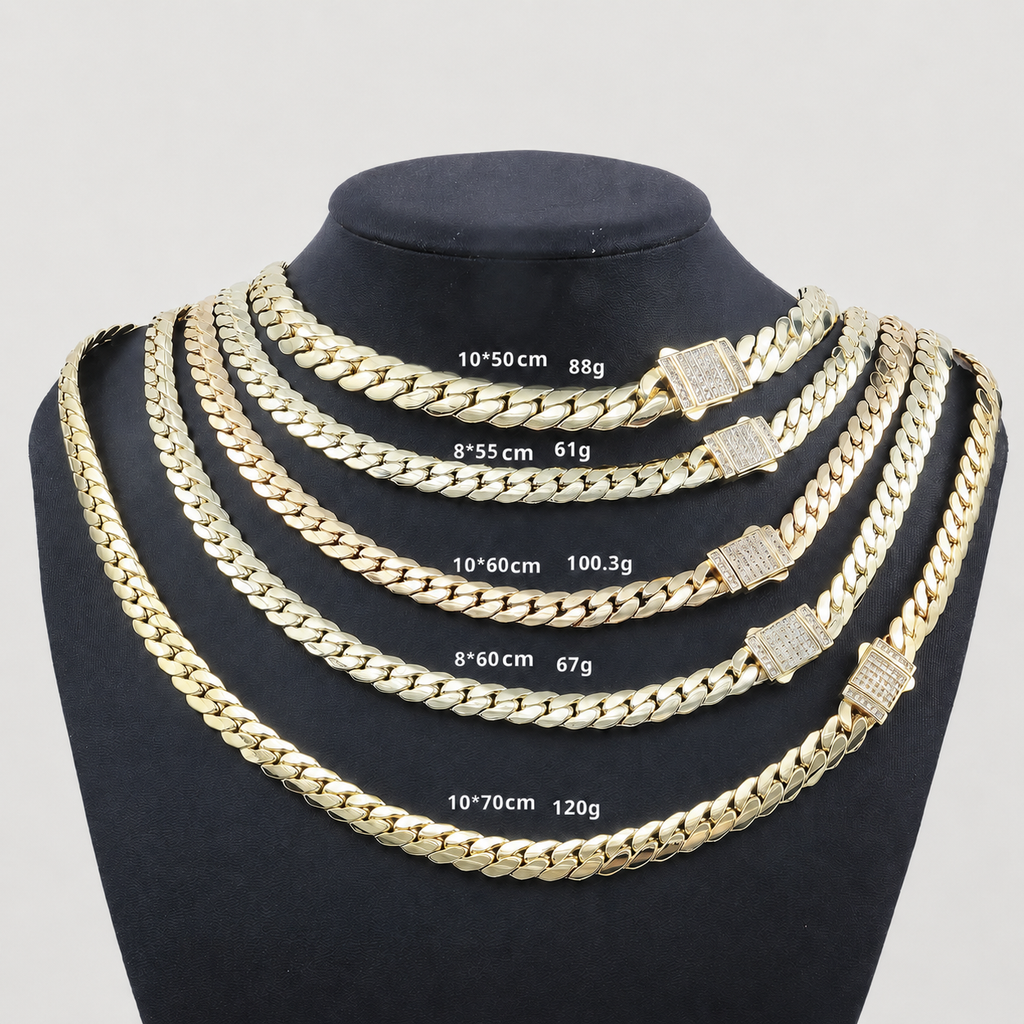 Iced-Clasp Cuban Link Necklace detail view 3 - Kii's Fine Jewelry