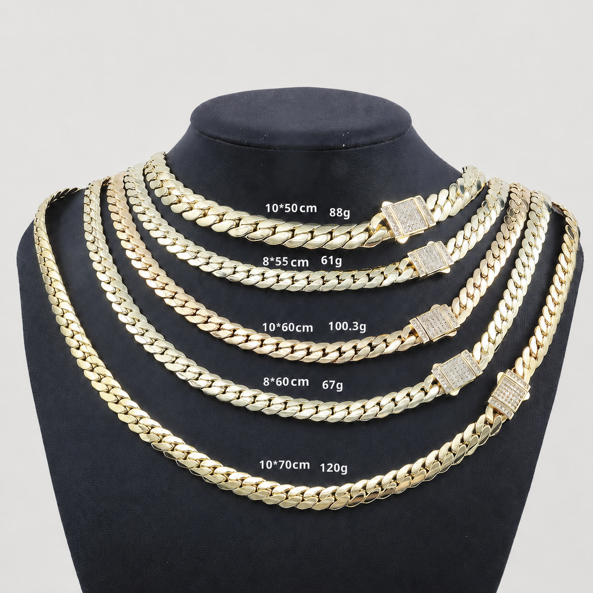 Iced-Clasp Cuban Link Necklace detail view 3 - Kii's Fine Jewelry