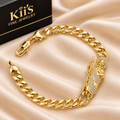 Stone-Accented Religious Curb Bracelet
