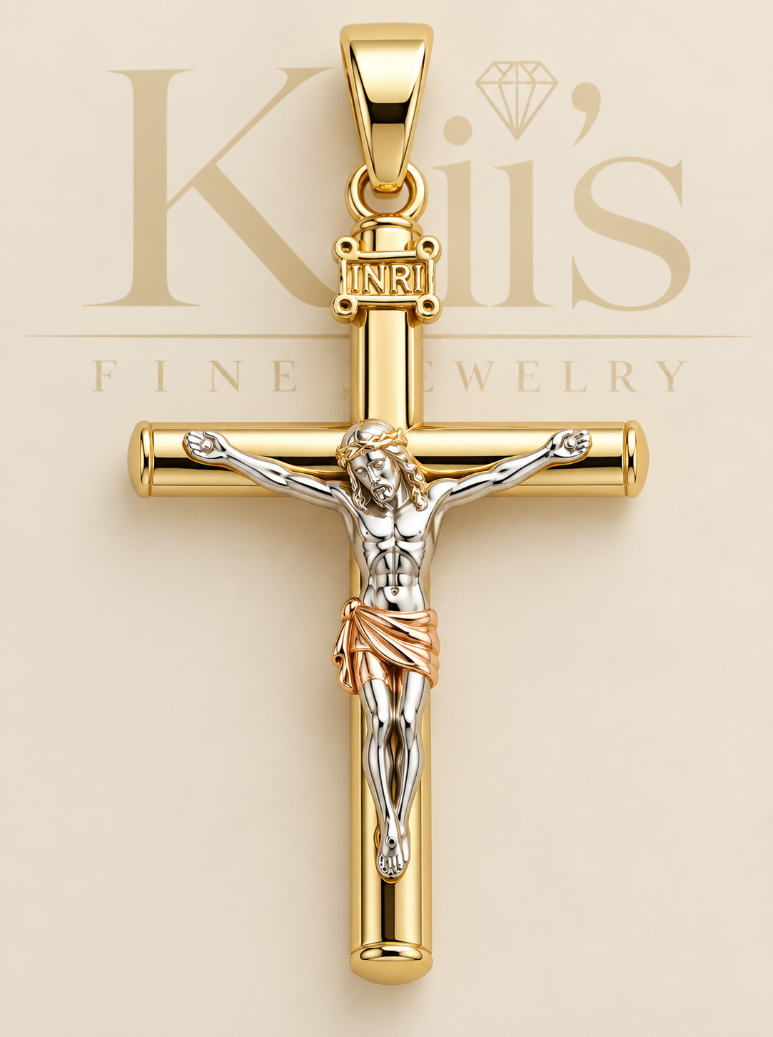 Two-Tone Crucifix Pendant